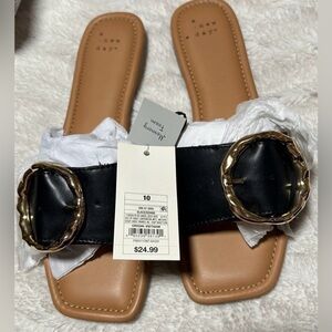 A New Day Women's Black Bennie Sandals 10 NWT